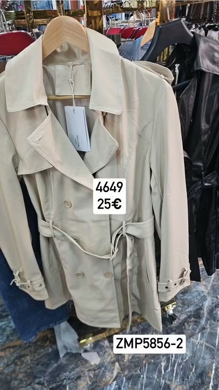 Kozeny kabat na gombiky s opaskom 4649