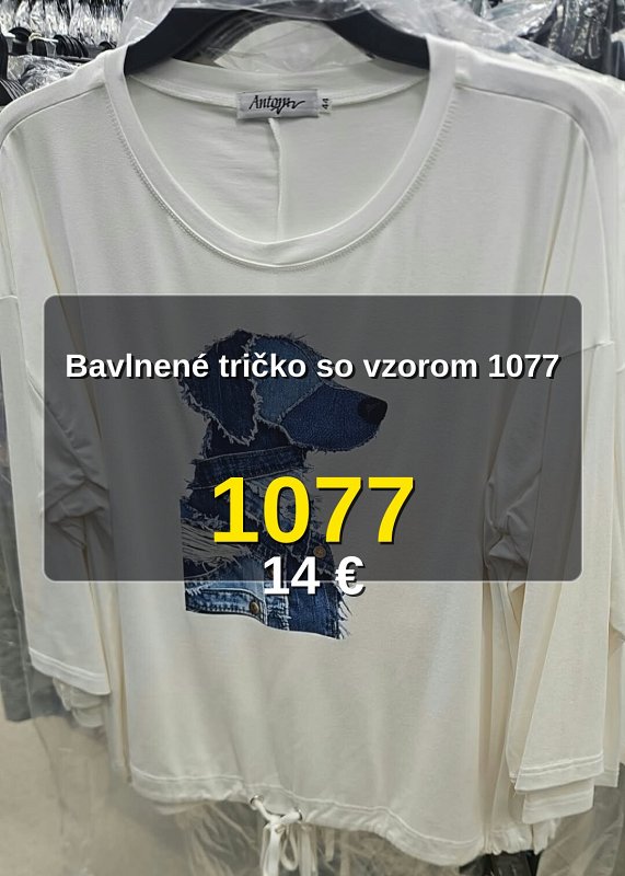 Bavlnené tričko so vzorom 1077