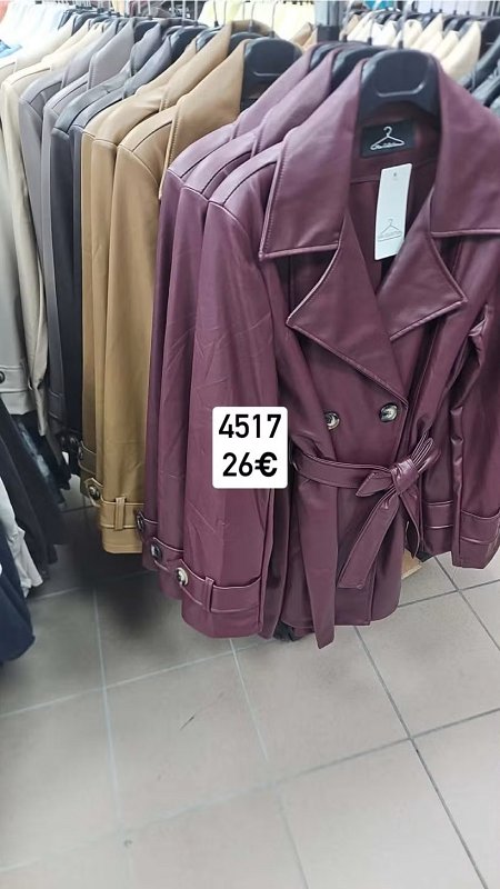 Kozeny kabat s opaskom 4517