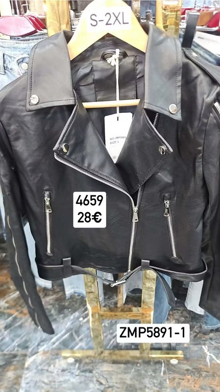 Kozena bunda na zips dole opasok 4659