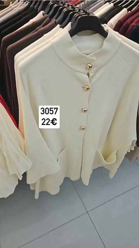 Upletovy svetrik s vreckami zlate gombiky 3057