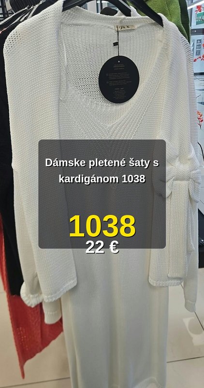 Dámske pletené šaty s kardigánom 1038