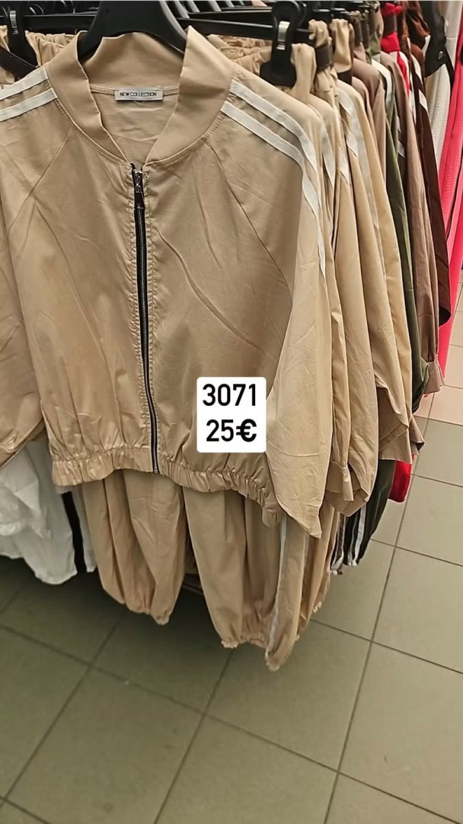 Nohavicovy komplet s pruzkami bombera na zips 3071