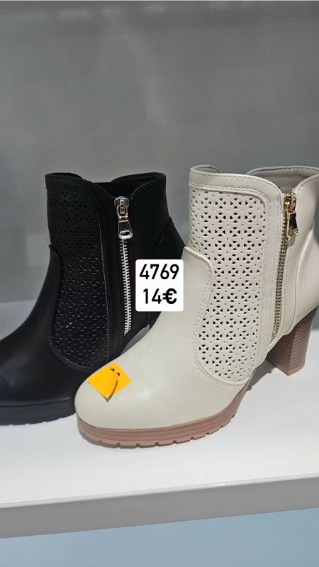 Kotnikove dierkovane cizmy so zipsom 4769