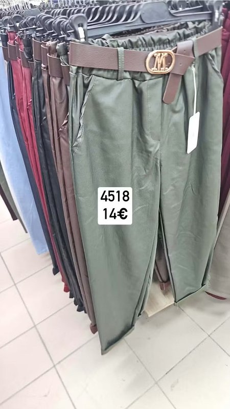 Kozene nohavice s opaskom M 4518