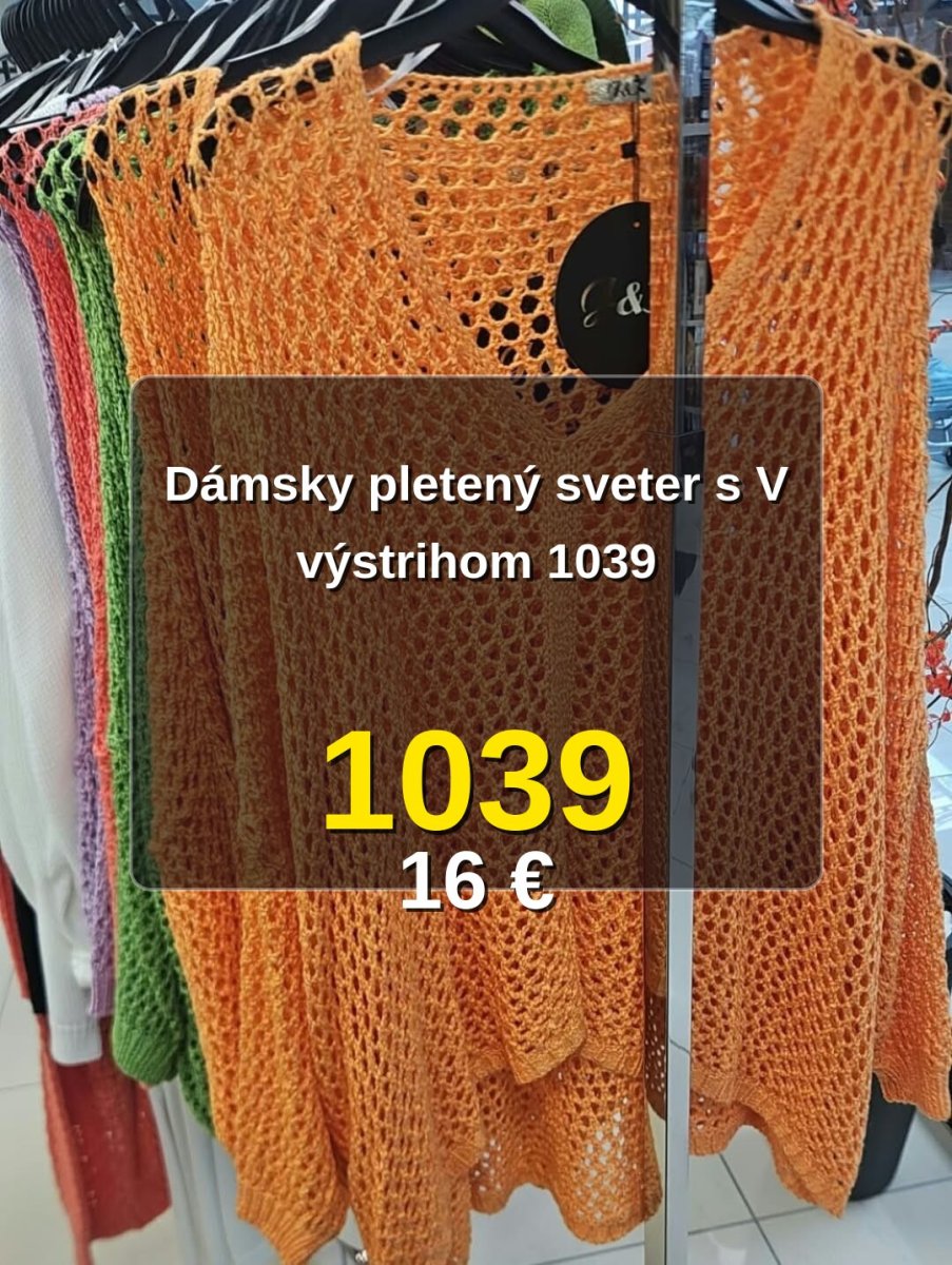 Dámsky pletený sveter s V výstrihom 1039