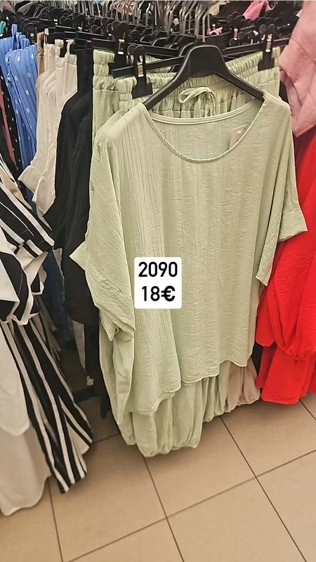 Letny jednofarebny nohavicovy komplet 2090