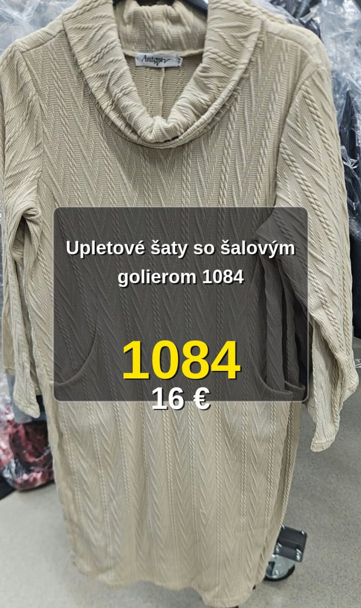 Upletové šaty so šalovým golierom 1084