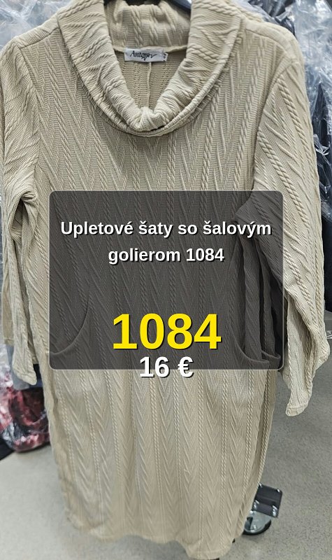 Upletové šaty so šalovým golierom 1084