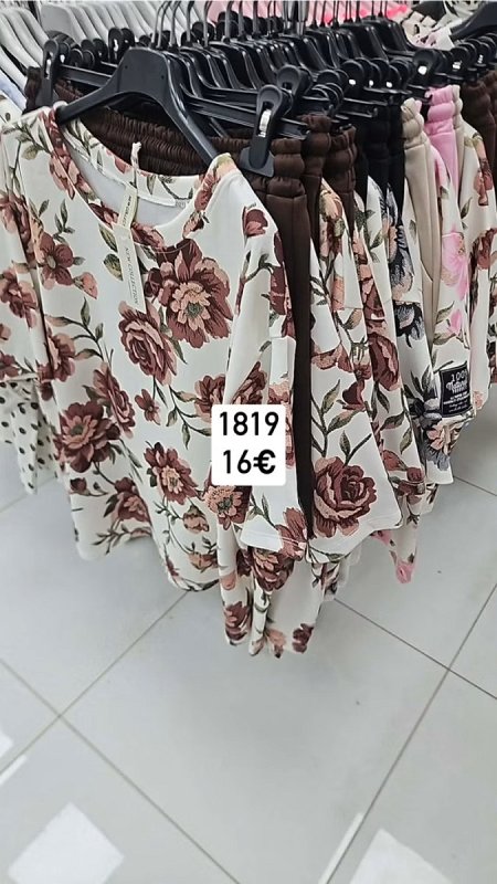 Kratasovy komplet kvietkovany top 1819