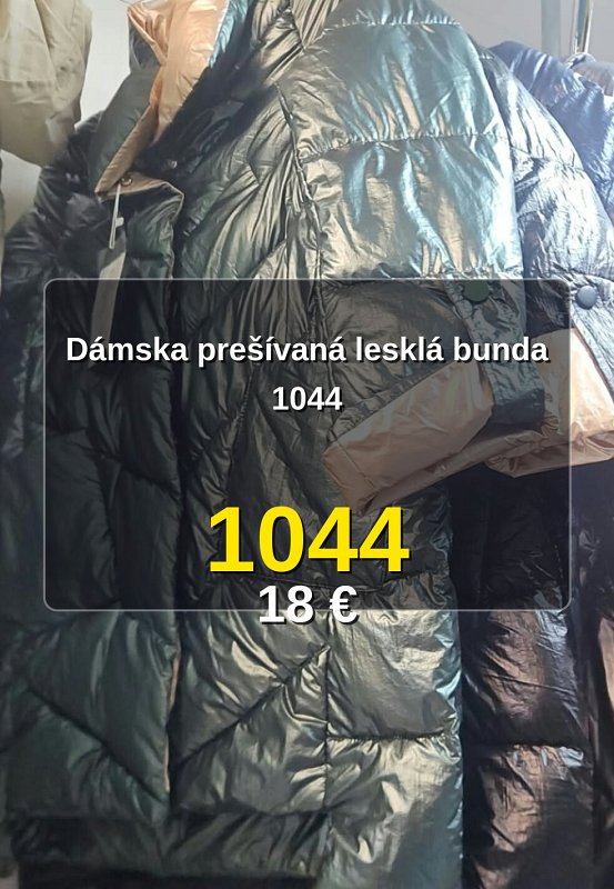 Dámska prešívaná lesklá bunda 1044