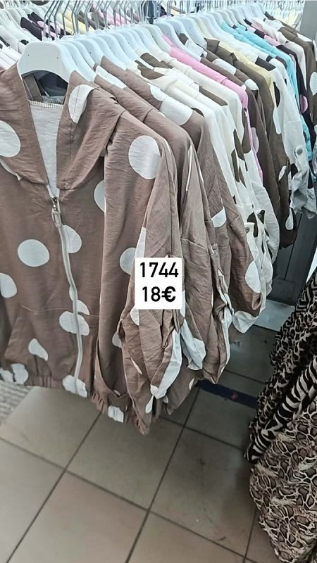 Bodkovana bunda na zips 1744