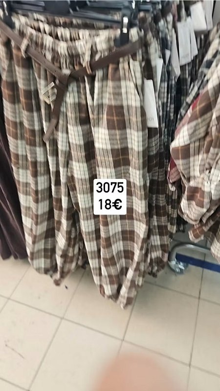 Karovane nohavice s opaskom 3075