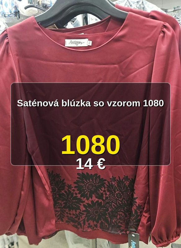 Saténová blúzka so vzorom 1080