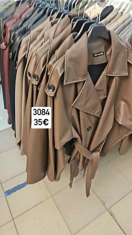 Kozena bunda s opaskom 3084