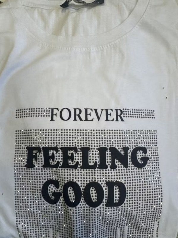 Tričko s krátkym s kamienkami Forever 2130