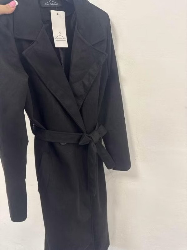 Semisovy dlhy kabat s opaskom 3078