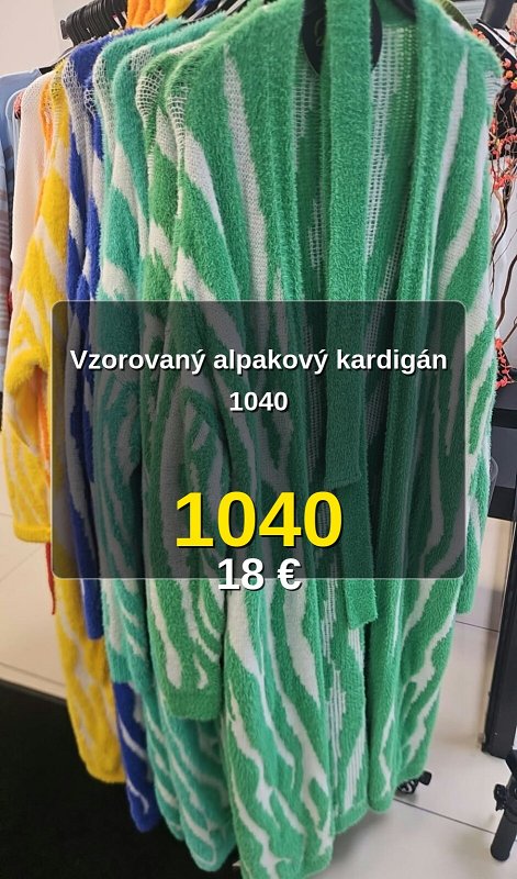 Vzorovaný alpakový kardigán 1040