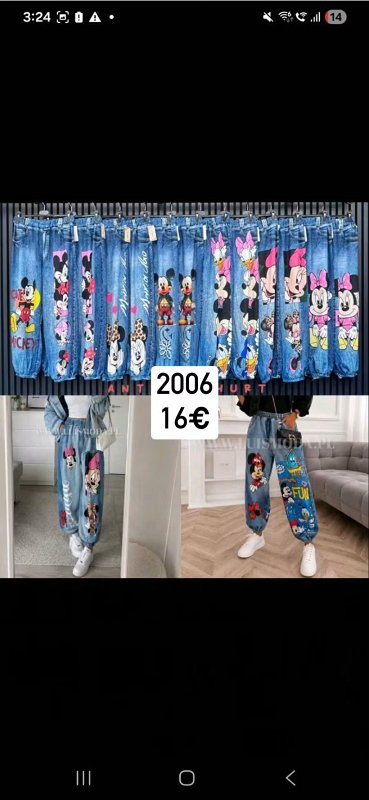 Riflove nohavice Mickey dole gumicka 2006