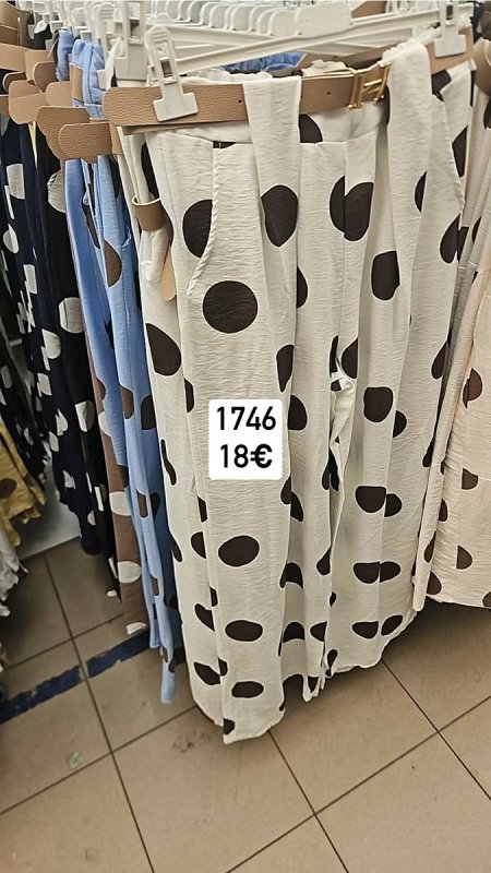 Bodkovane nohavice s opaskom H 1746