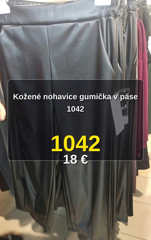 Kožené nohavice gumička v páse 1042