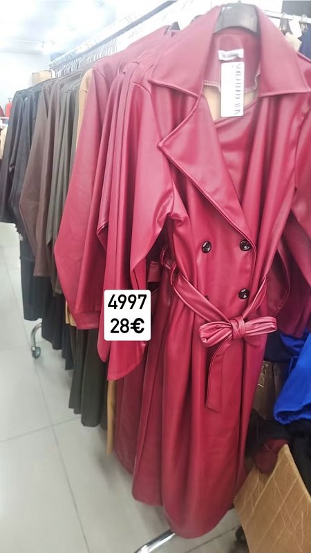 Dlhy kozeny kabat s opaskom 4997