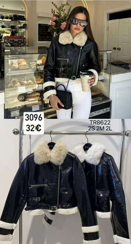 Kozena bunda na zips s kozusinou 3096