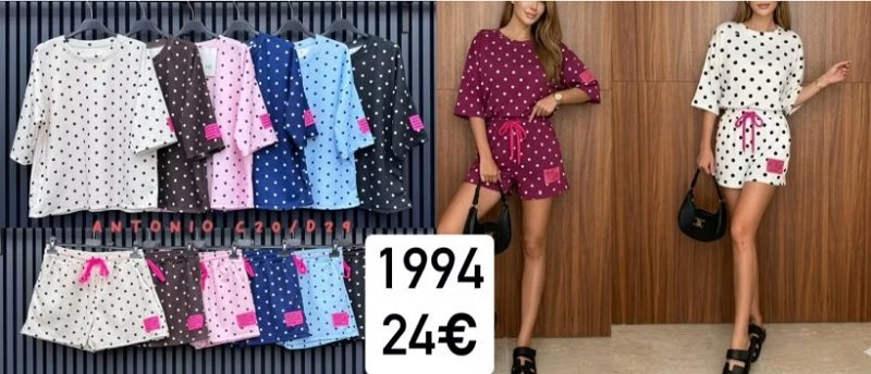 Bodkovany kratasovy komplet 1994