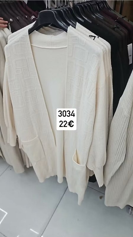 Vzorovany kardigan s vreckami 3034