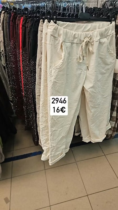 Nohavice punto milano s kamienkami 2946