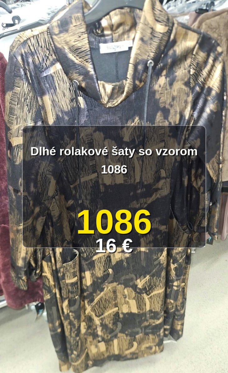 Dlhé rolakové šaty so vzorom 1086