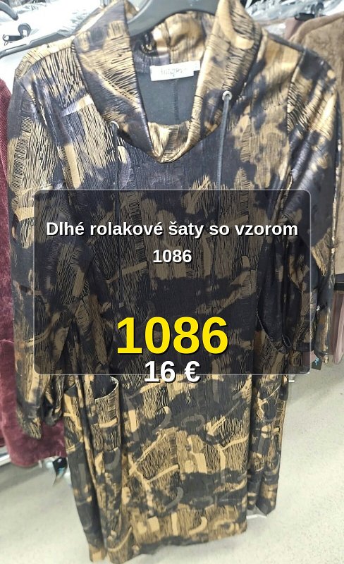 Dlhé rolakové šaty so vzorom 1086