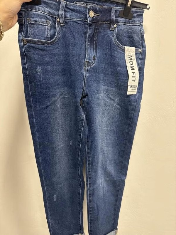Tmavomodre rifle Mom Fit 4416