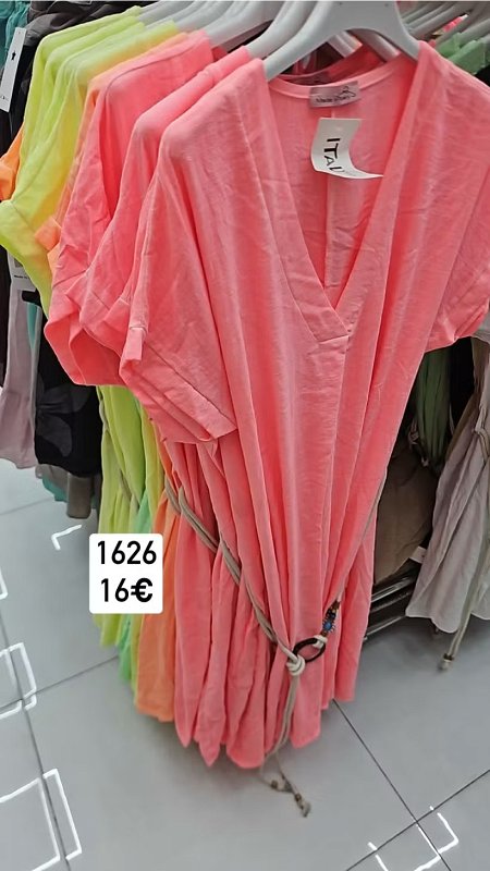 Lanove saty s opaskom vystrih V 1626