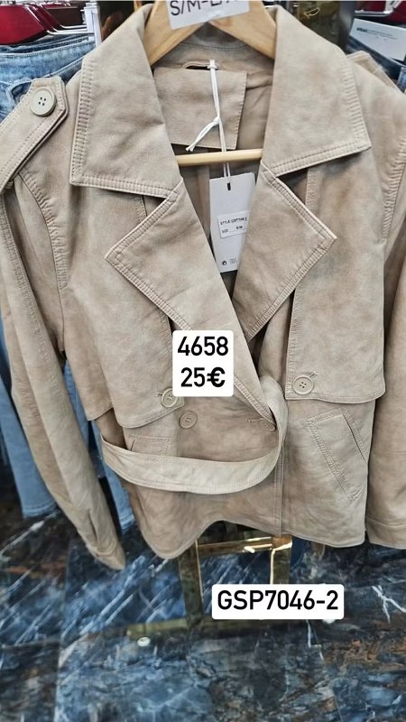 Kozene sako s opaskom 4658