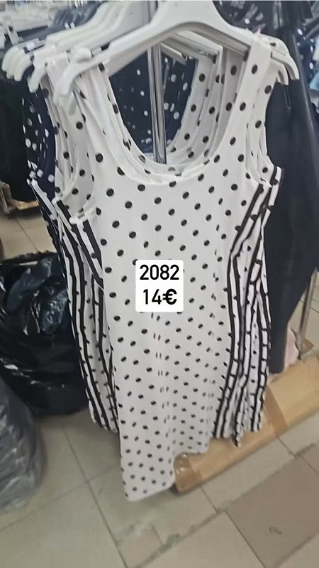 Bodkovane saty s pruzkami na ramienka 2082