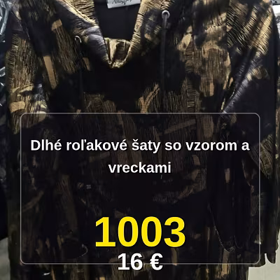 Dlhé roľakové šaty so vzorom a vreckami