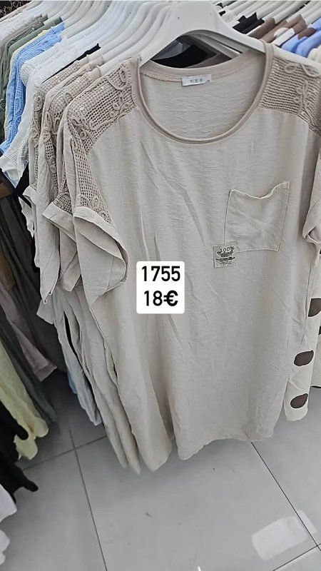 Lanove saty s vreckom a flitrami 1755