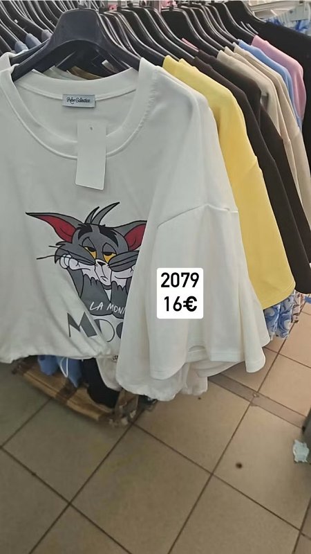 Bavlneny croptop s potlacou 2079