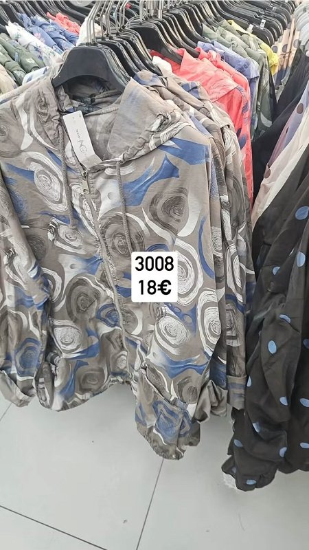 Vzorovana bunda na zips 3008
