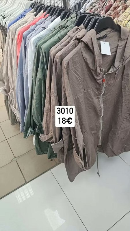 Jednofarebna bunda na zips 3010